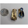 Image 2 : Blue Crystal vintage clip-on earrings *matching brooch lot 