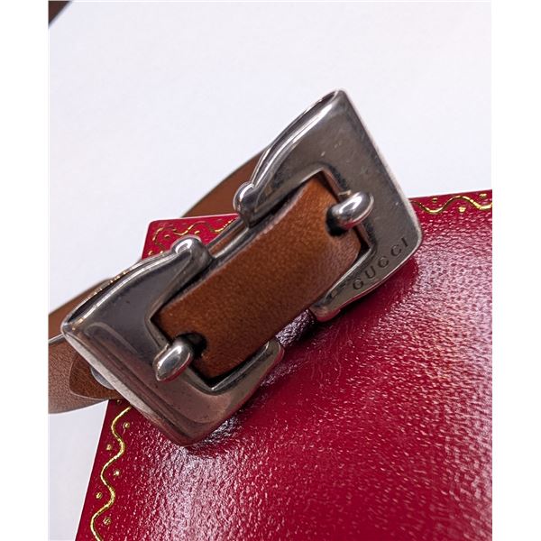 Gucci leather buckle bracelet