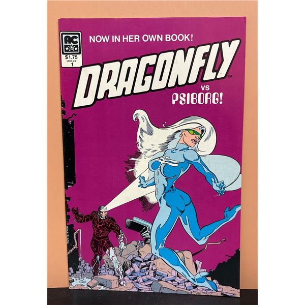 Dragonfly #1 vs Psiborg! (AC Comics, 1985) First Solo Issue