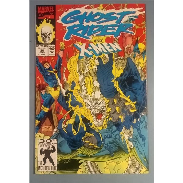 Ghost Rider and X-Men #26 (Marvel, 1992) Jim Lee Cover, Hulk Anniversary