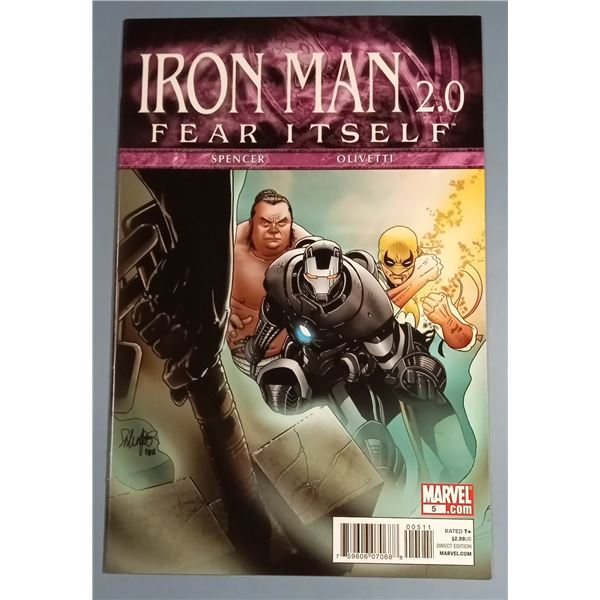 Iron Man 2.0 #5 Fear Itself Crossover (Marvel Comics, 2011) Signed Cover