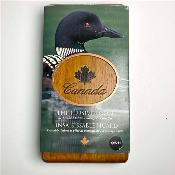 2004 Canada $1 Elusive Loon Coin & Stamp Set