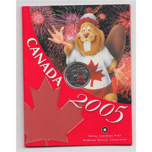 2005 Canada Colour 25 Cent Coin