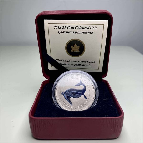 2013 Canada 25 Cent Coloured Dinosaur Coin
