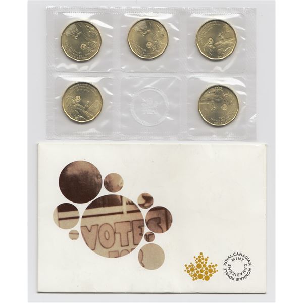 2016 Canada $1 Women's Vote 5 Pack