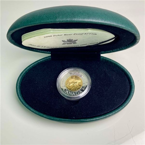2000 Canada Proof $2 Polar Bear Silver Coin
