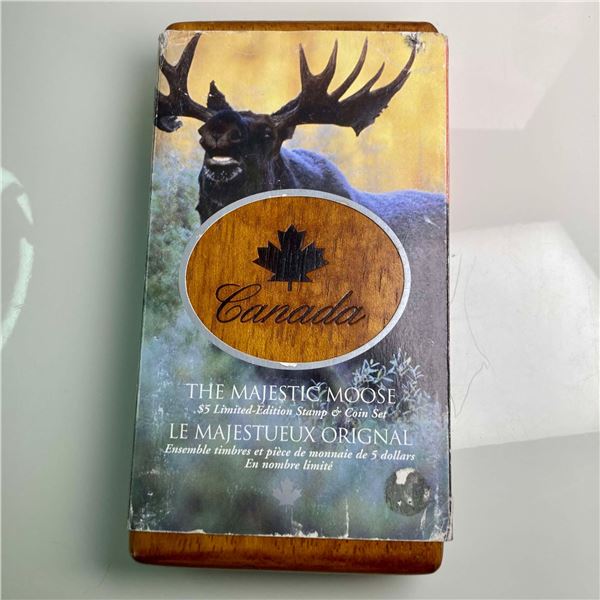 2004 Canada $5 Majestic Moose Coin & Stamp Set
