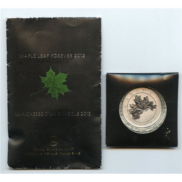 2012 Canada $10 Fine Silver Coin