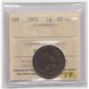 1903 Canada Large Cent ICCS EF40