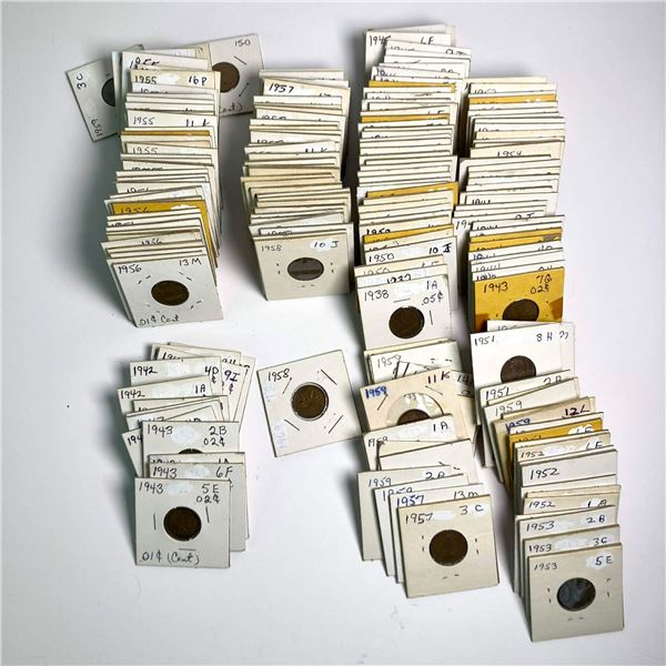 Lot of 200 Canadian 1 Cent Coins