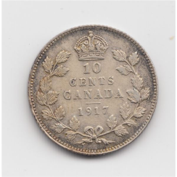 1917 Canada 10 Cent Silver Coin