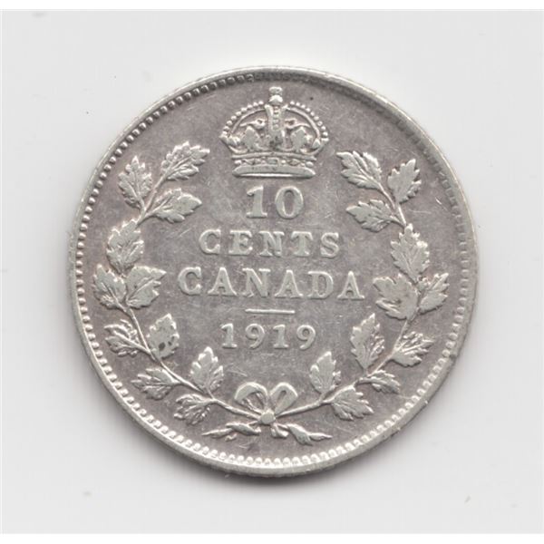 1919 Canada 10 Cent Silver Coin
