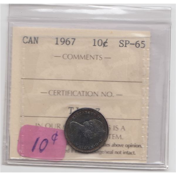 1967 Canada 10 Cent ICCS SP65