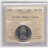 1968 Canada 25 Cents ICCS MS64 Nickel