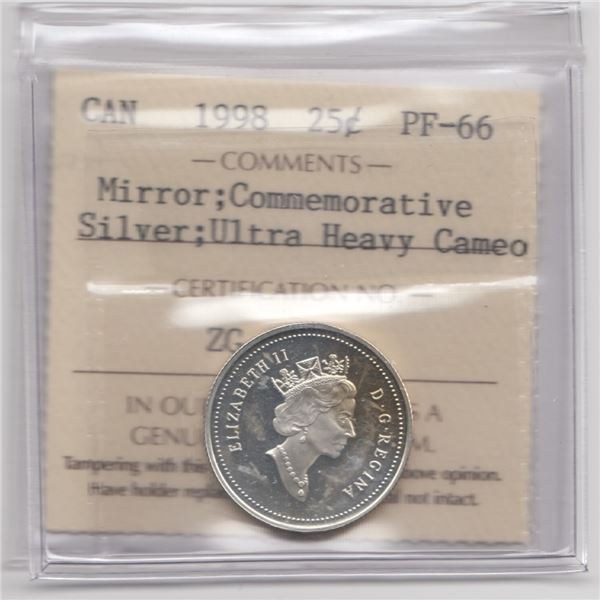 1998 Canada 25 Cent Proof Silver Coin