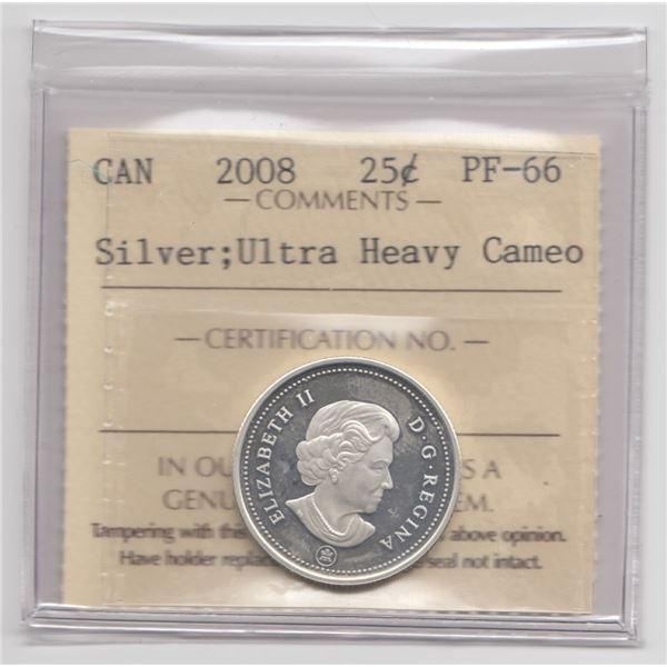 2008 Canada Proof Silver 25 Cents