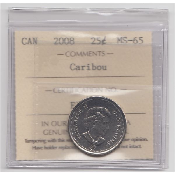 2008 Canada 25 Cent ICCS MS65