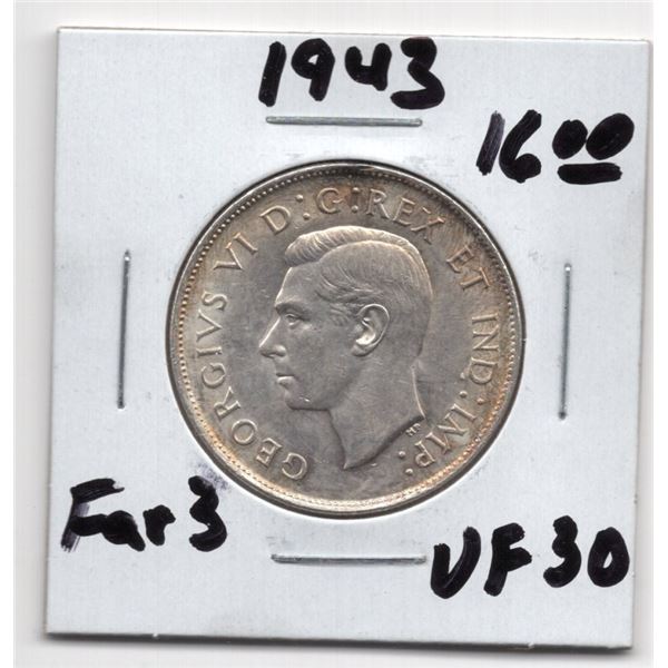 1943 Canada 50 Cent Silver Coin