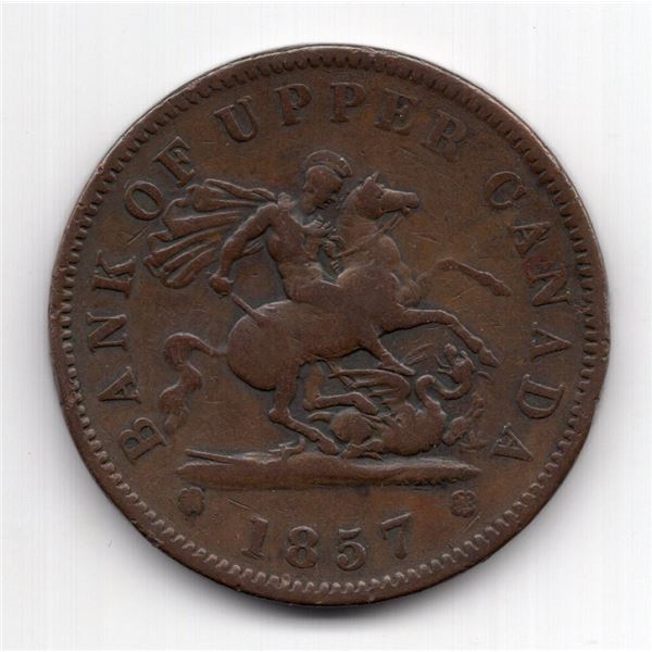 1857 Upper Canada One Penny Token