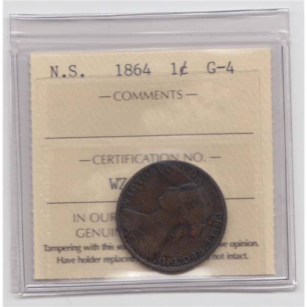 1864 Nova Scotia 1 Cent ICCS G4