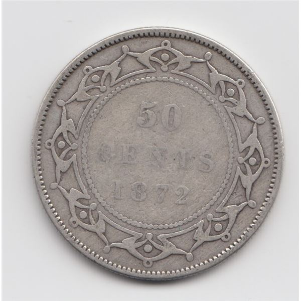1872 Newfoundland 50 Cent Silver Coin