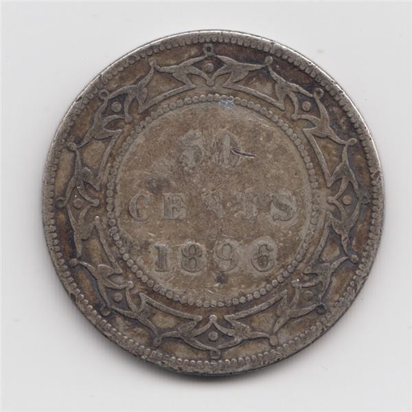 1896 Newfoundland 50 Cent Silver Coin