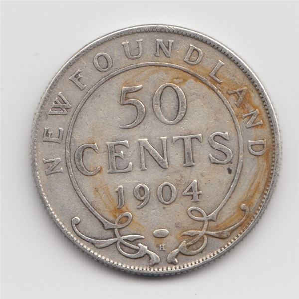 1904 Newfoundland 50 Cent Silver Coin