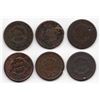 Image 2 : Lot of 6 United States Large Cents