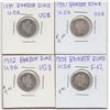 Lot of 4 US Barber Dimes