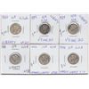 Lot of 6 US Mercury Dimes