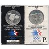 Set of 2 1983 US Olympic Silver Dollar Coins