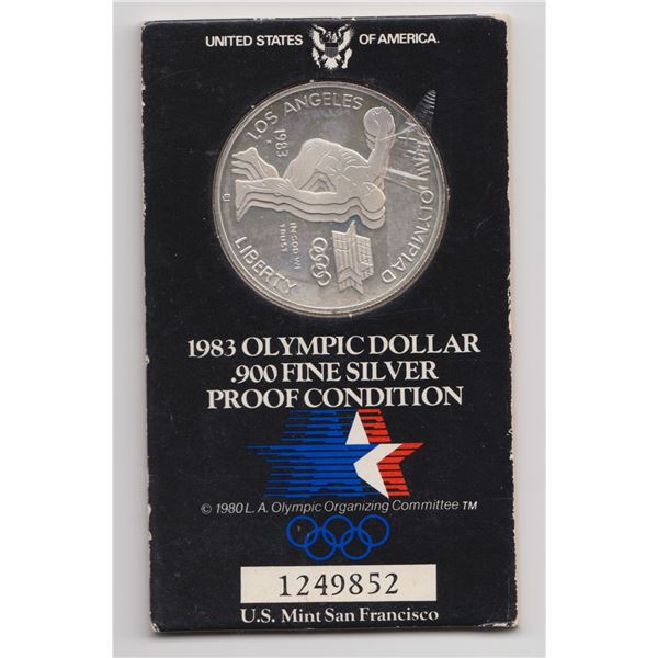 1983 US Olympic Proof Silver Dollar