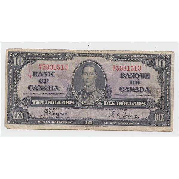 1937 Bank of Canada $10 Note
