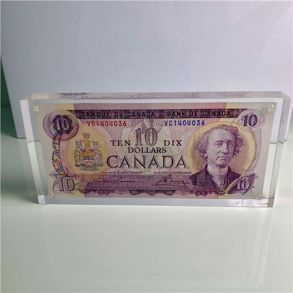 1971 Bank of Canada $10 Lucite Display