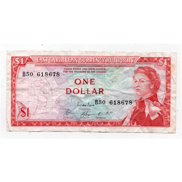 1965 East Caribbean $1 Note