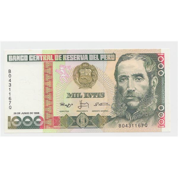 1988 Peru 1000 Intis Note