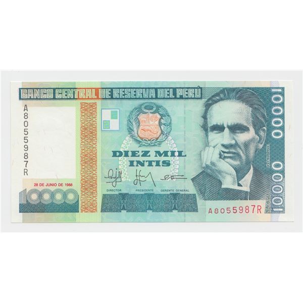 1988 Peru 10000 Intis Note