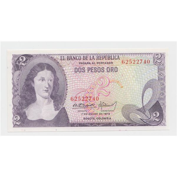 1973 Colombia 2 Pesos Oro Note