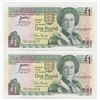 Image 1 : 2 Consecutive 2004 Jersey 1 Pound Notes
