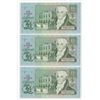 Image 2 : 3 Consecutive 1991 Guernsey 1 Pound Notes