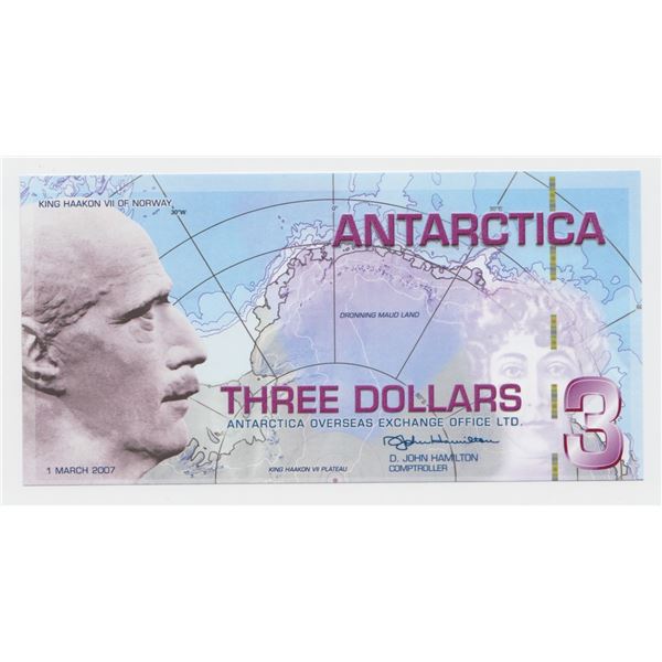 2007 Antarctica $3 Note