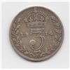1914 Great Britain 3 Pence Silver Coin