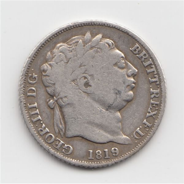1819 Great Britain 6 Pence Silver Coin