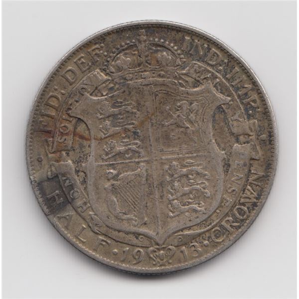 1913 Great Britain Half Crown Silver Coin