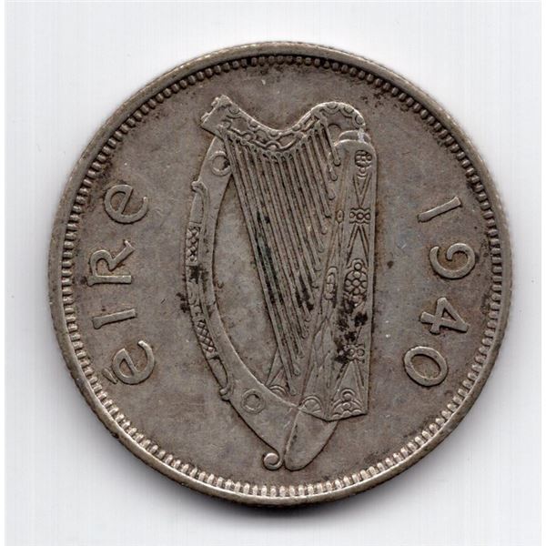 1940 Ireland Florin Silver Coin
