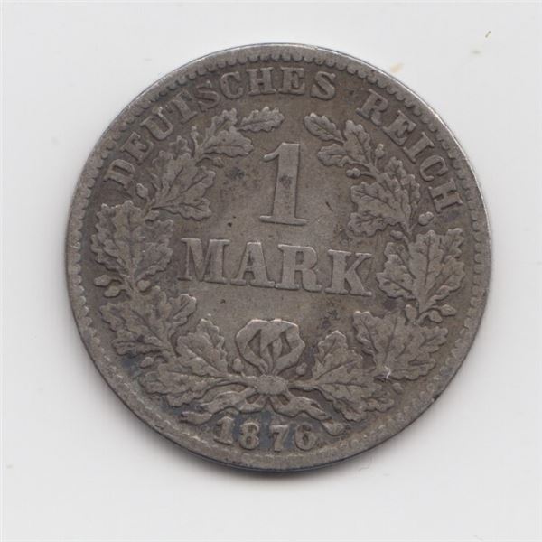 1876 C Germany 1 Mark Silver Coin