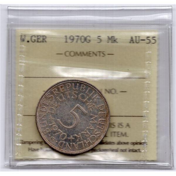 1970 G Germany 5 Mark ICCS AU55