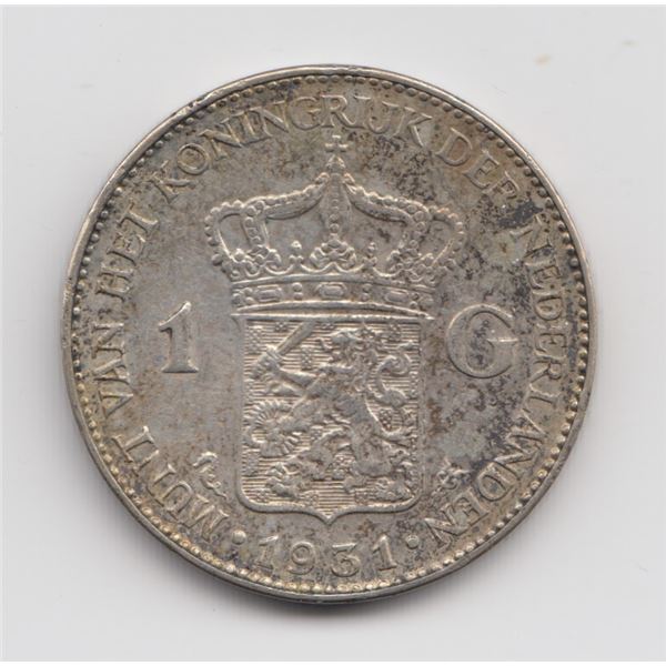 1931 Netherlands 1 Gulden Silver Coin