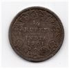 Image 1 : 1901 India 1/4 Rupee Silver Coin