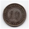 1926 Straits Settlements 10 Cents Silver Coin